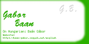 gabor baan business card